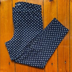 Old Navy High Rise Pixie Pants - Navy and White